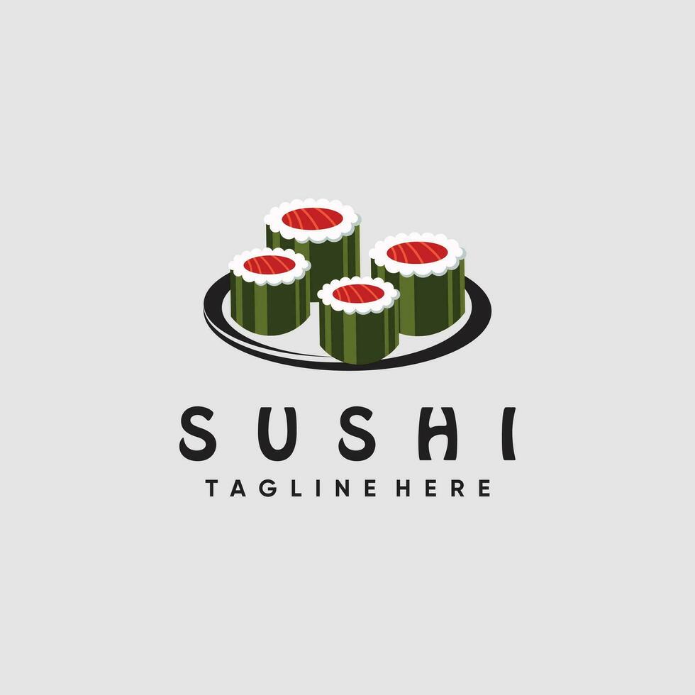 sushi logotyp design vektor med enkel kreativ begrepp