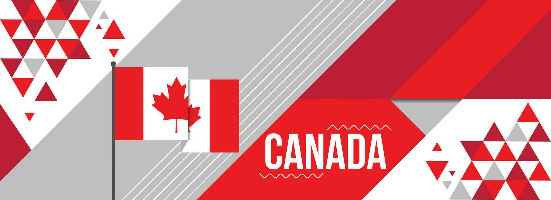 Kanada National oder Unabhängigkeit Tag Banner Design zum Land Feier. Flagge von Kanadier modern retro Design abstrakt geometrisch Symbole. Vektor Illustration