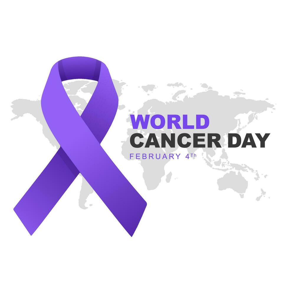 Vektor Illustration von Welt Krebs Tag gefeiert jeder Jahr auf 4 Februar