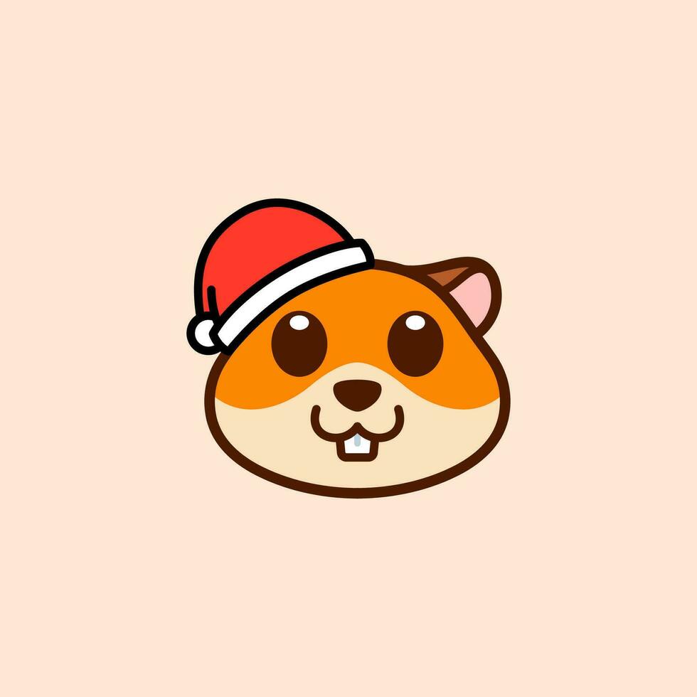 Hamster tragen Santa Hut Illustration vektor