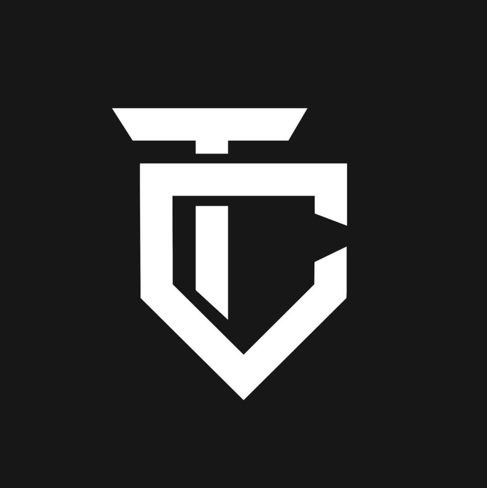 tc ct brev logotyp ikon design vektor