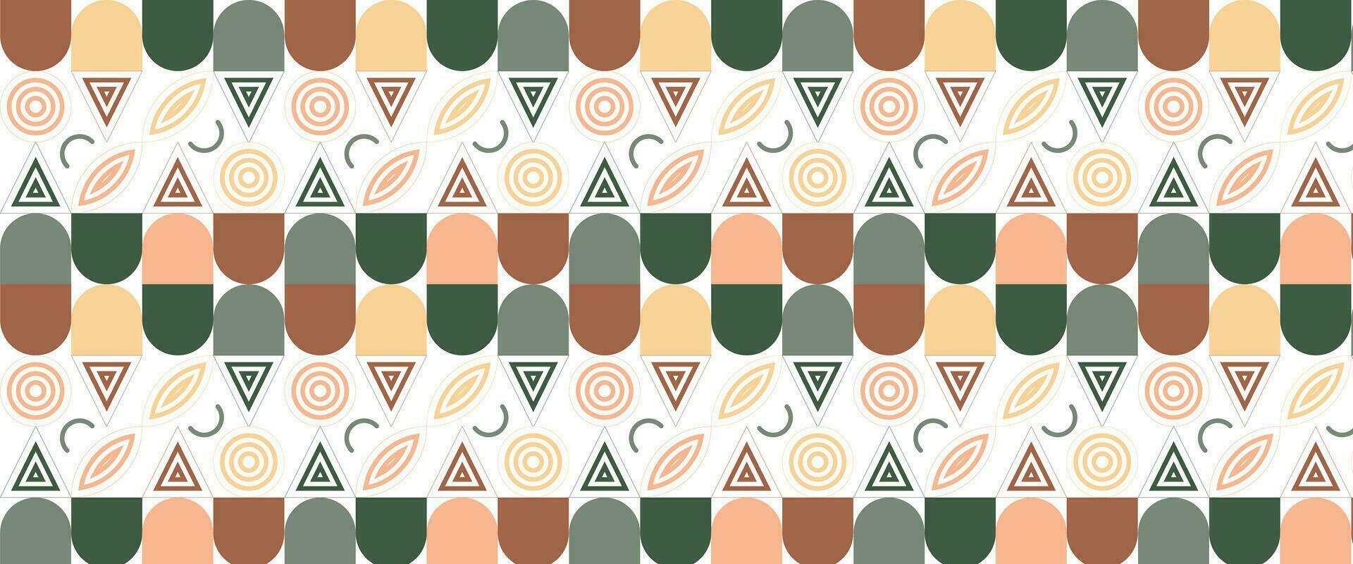 geometrisch Muster Vektor Hintergrund mit skandinavisch abstrakt Farbe oder schweizerisch Geometrie druckt von Rechtecke, Quadrate und Kreise gestalten Design