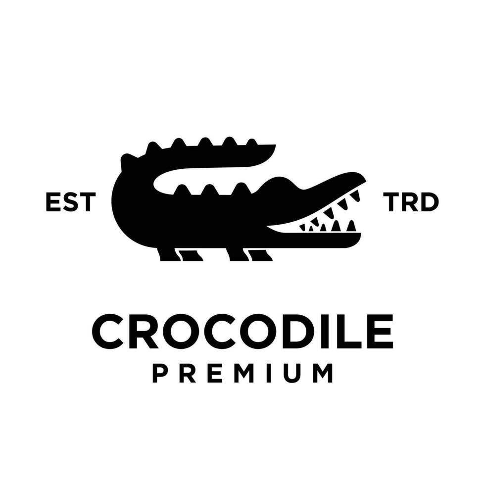 krokodil logotyp ikon design illustration vektor