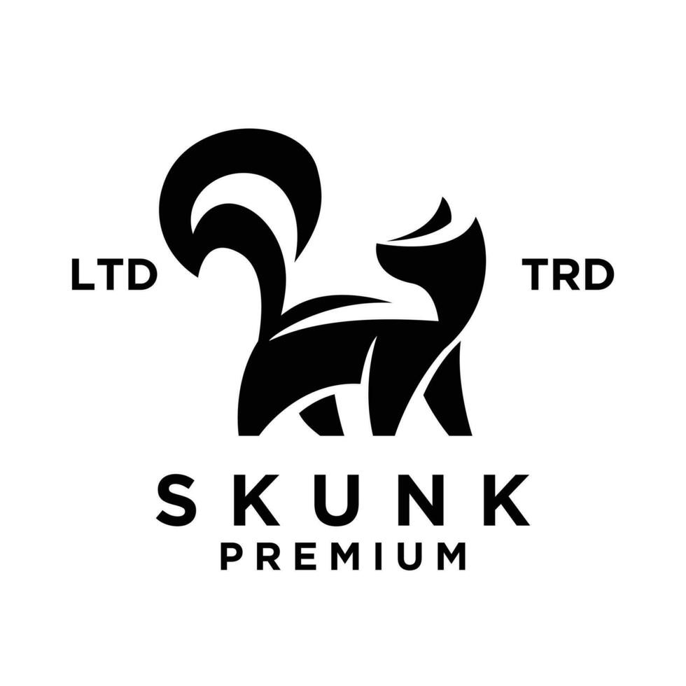 Skunk schwarz Weiß Silhouette Logo Symbol Design Illustration vektor