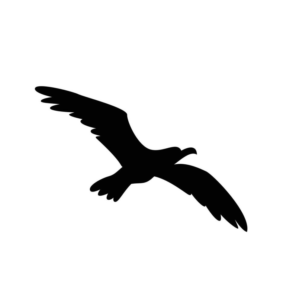 fiskmås silhuett svart vit logotyp ikon design vektor