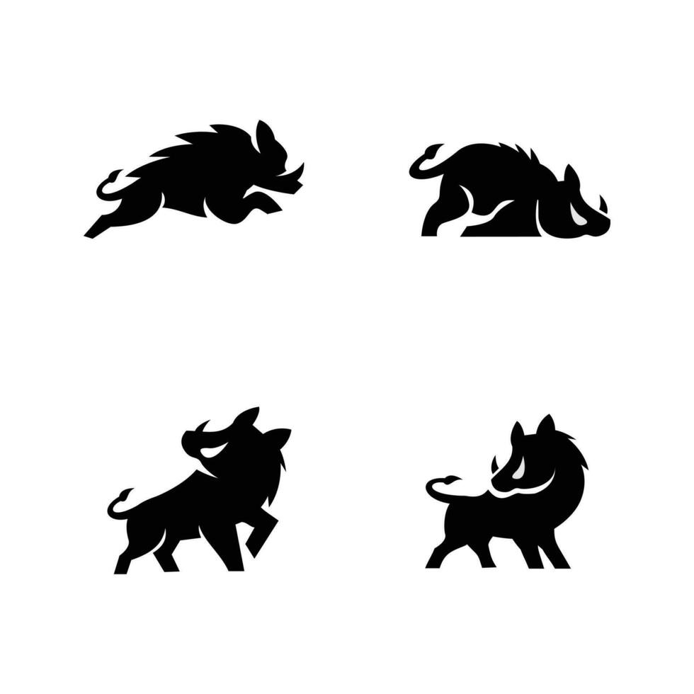 vildsvin logotyp ikon design illustration vektor