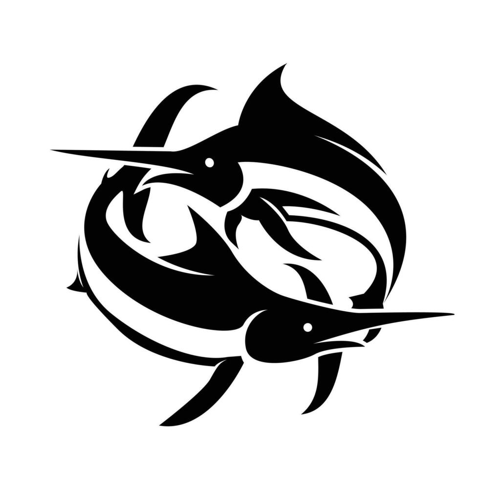 Marlin Fisch Silhouette Logo Symbol Design vektor