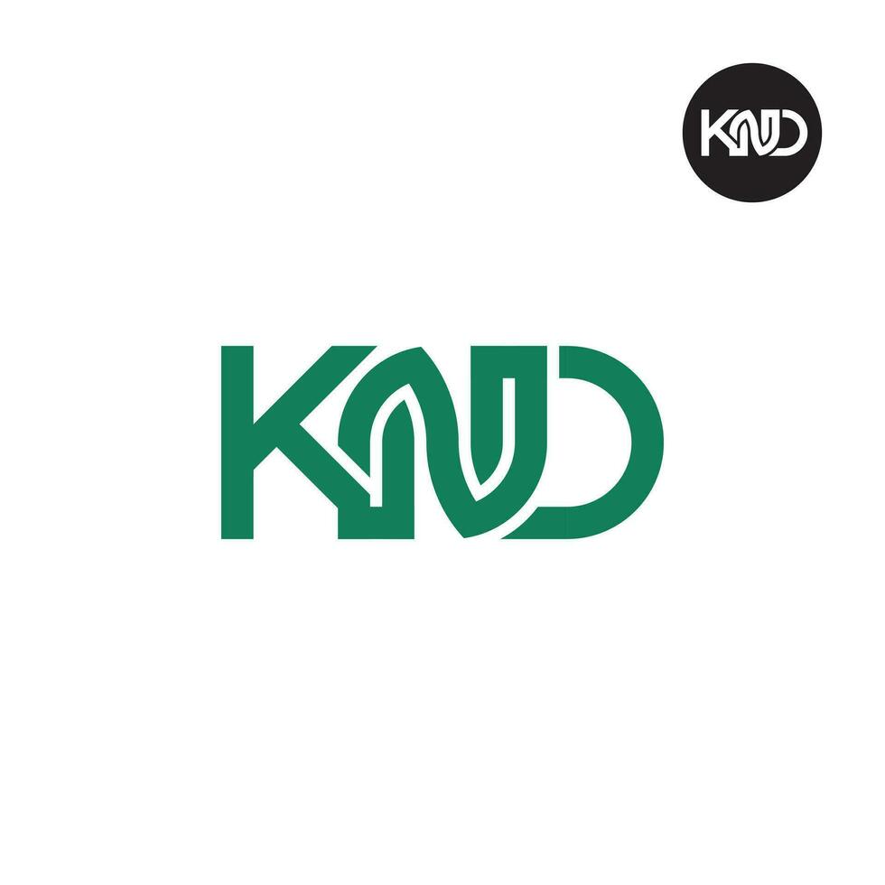 Brief knd Monogramm Logo Design vektor