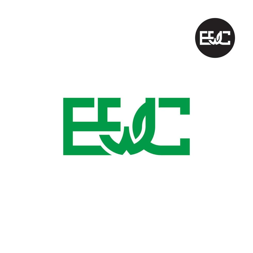 brev ewc monogram logotyp design vektor