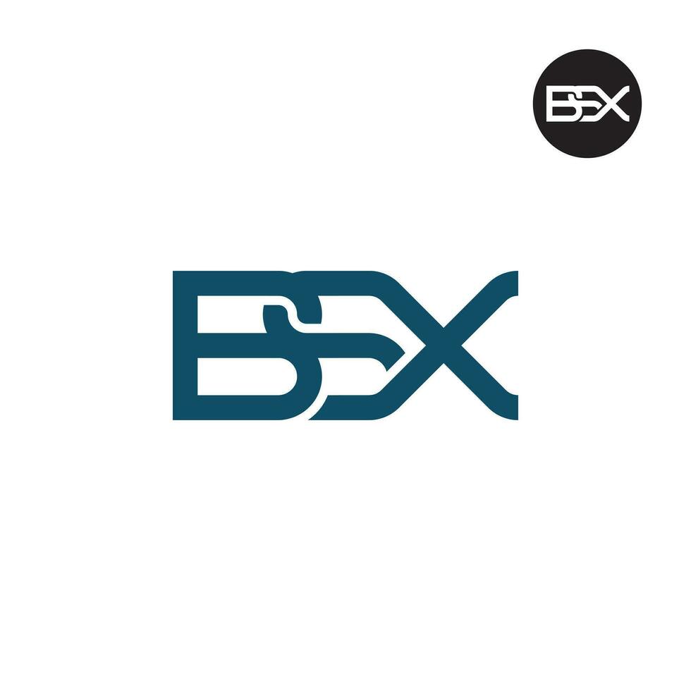 brev bsx monogram logotyp design vektor