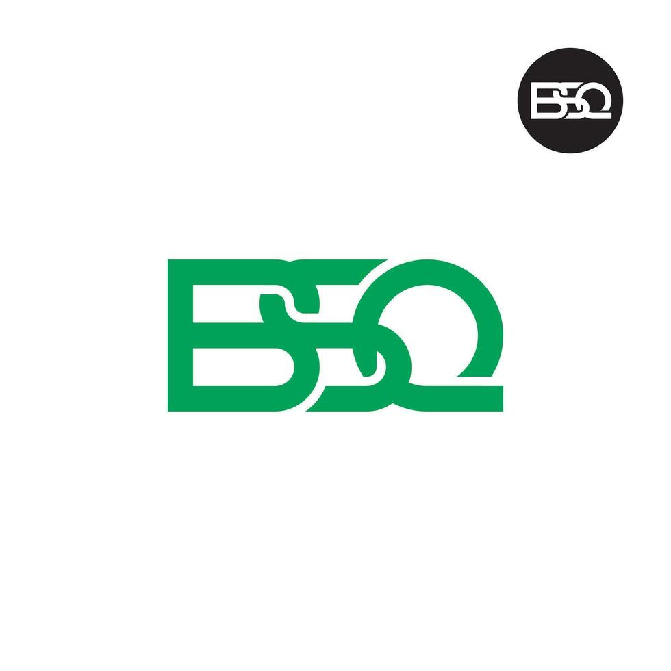 brev bsq monogram logotyp design vektor