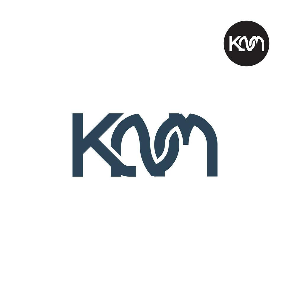 Brief knm Monogramm Logo Design vektor