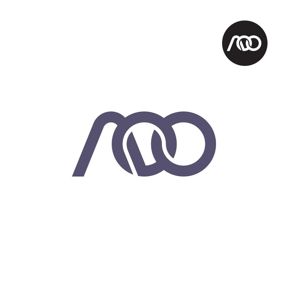 Brief aoo Monogramm Logo Design vektor