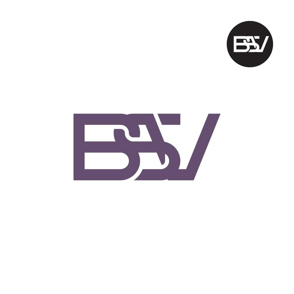 brev bsv monogram logotyp design vektor