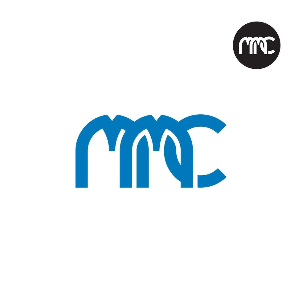 brev mmc monogram logotyp design vektor