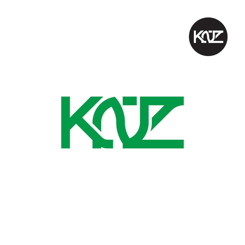 brev knz monogram logotyp design vektor