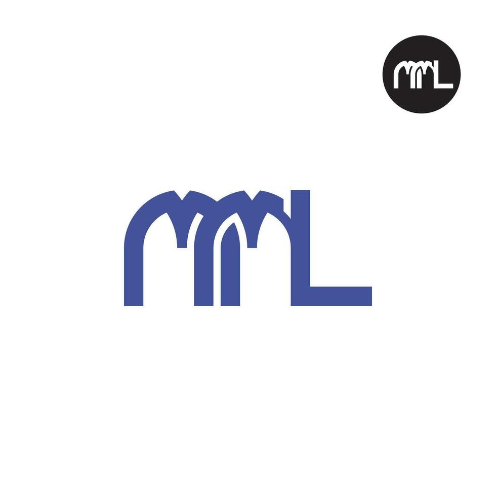 Brief mml Monogramm Logo Design vektor