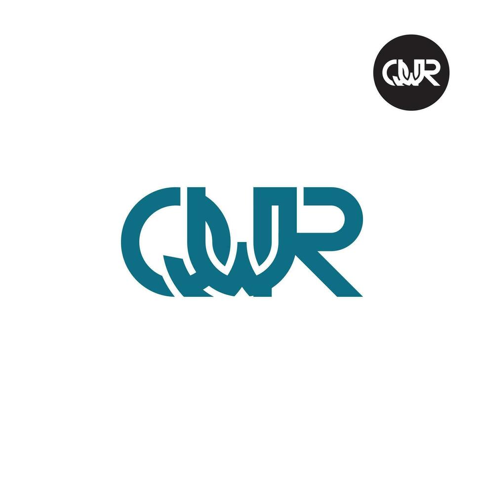 brev qwr monogram logotyp design vektor