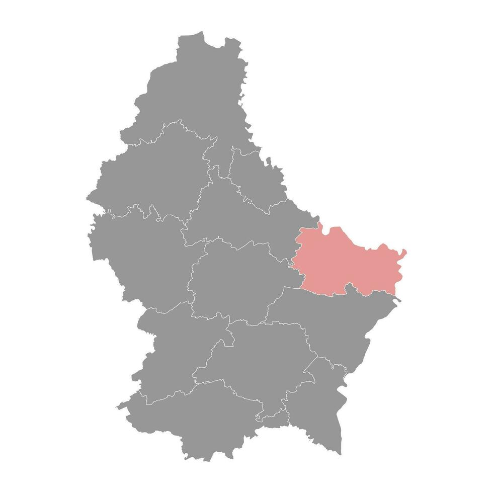 echternach kanton Karta, administrativ division av luxembourg. vektor illustration.