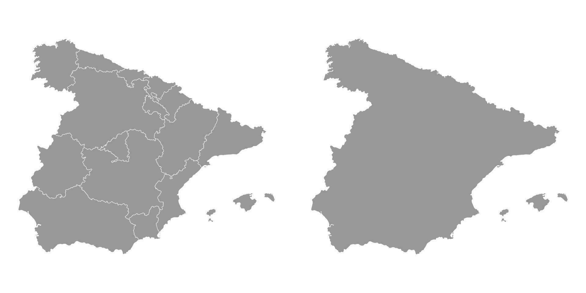 Spanien regioner Karta. vektor illustration.