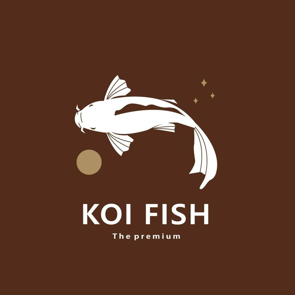 Tier Koi Fisch natürlich Logo Vektor Symbol Silhouette retro Hipster