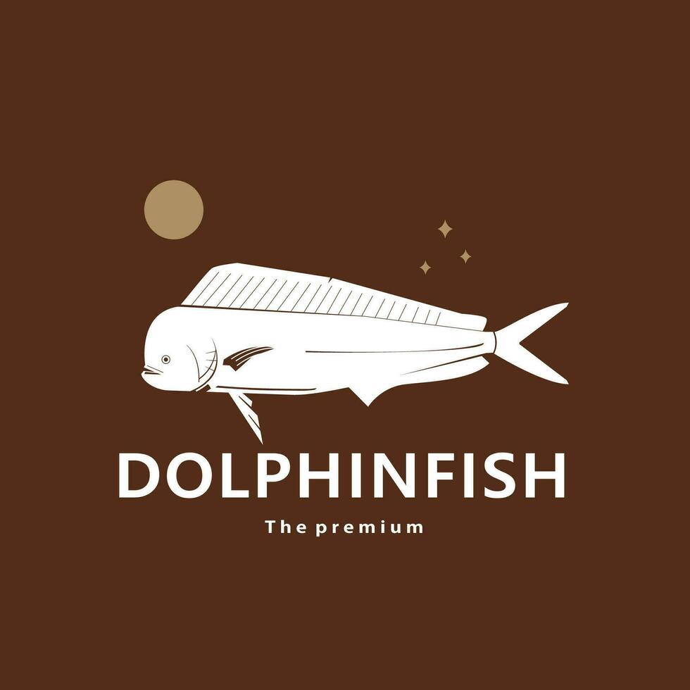 Tier Delphinfisch natürlich Logo Vektor Symbol Silhouette retro Hipster