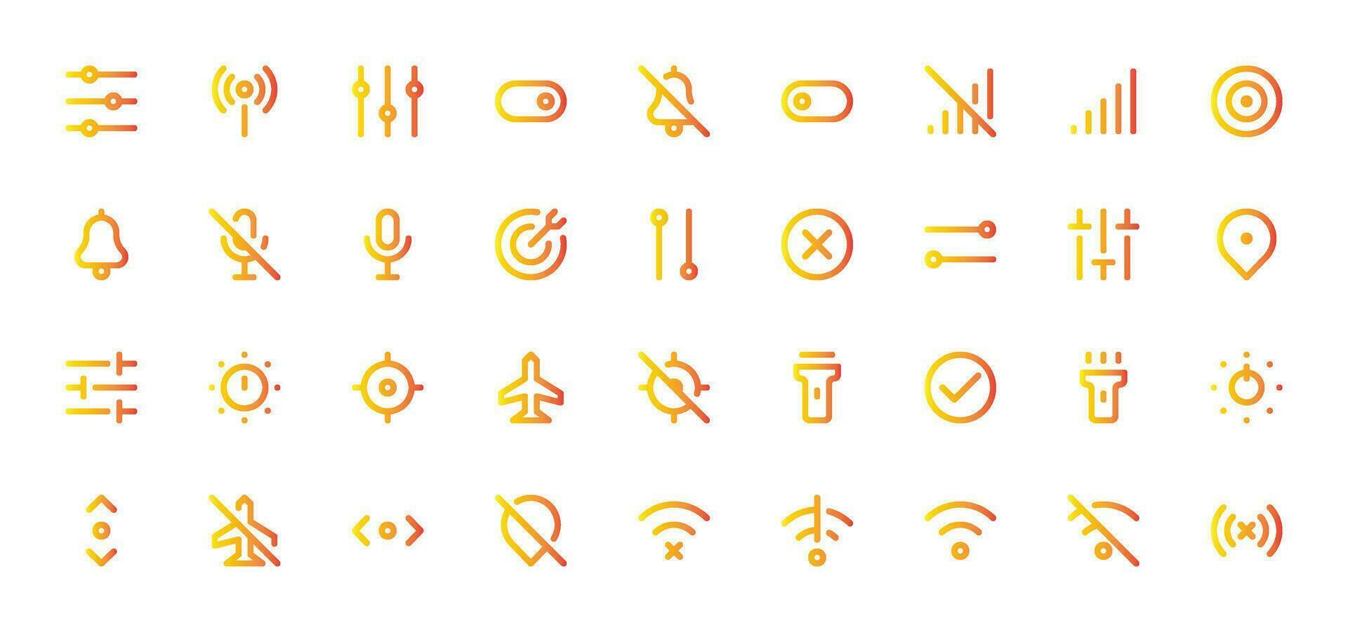 växlar ikon uppsättning - växlar, kontroller, gränssnitt toggle symboler vektor