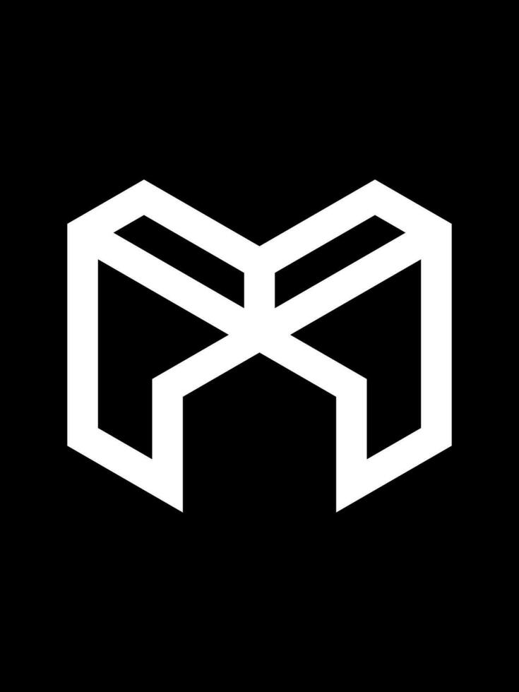 m monogram logotyp mall vektor