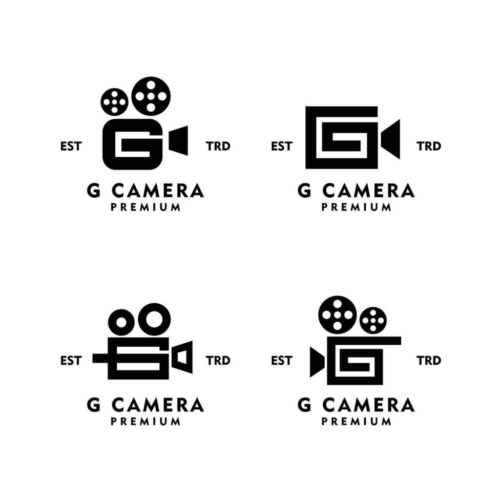 g kamera brev logotyp ikon design illustration vektor