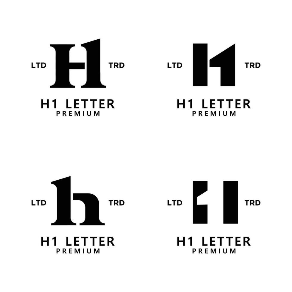 h 1 brev logotyp ikon design vektor