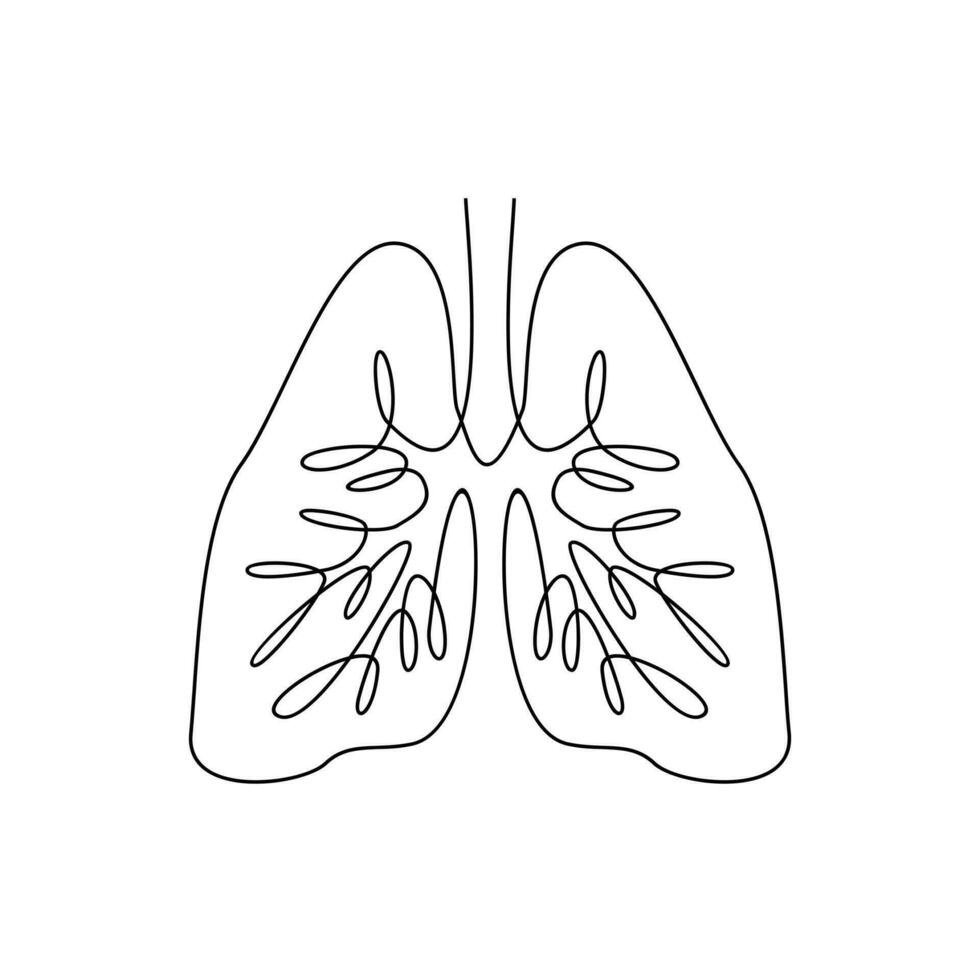 Lunge Single Linie Illustration Zeichnung vektor