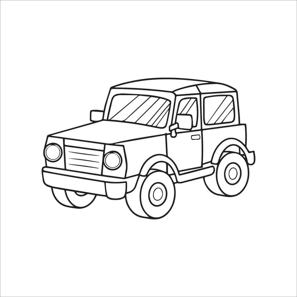 vektor illustration av fordon färg sida översikt
