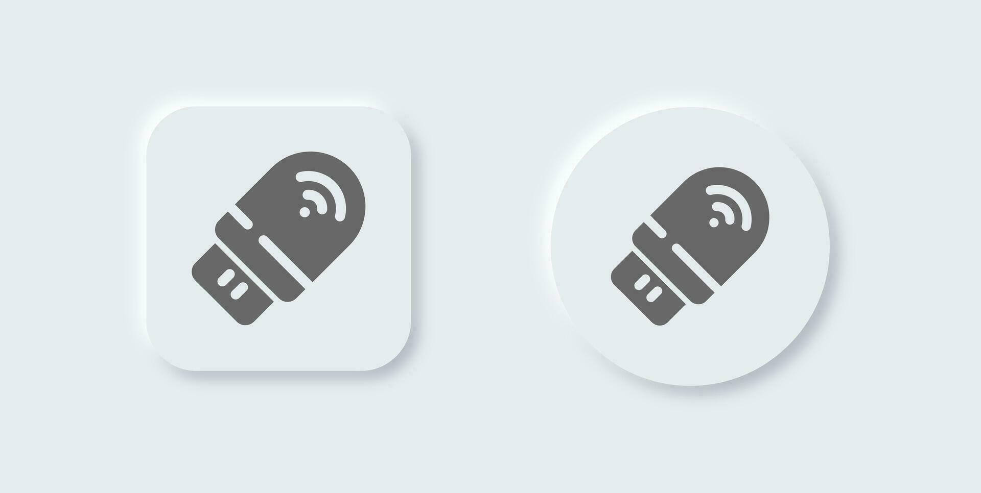 uSB modem fast ikon i neomorf design stil. nätverk tecken vektor illustration.