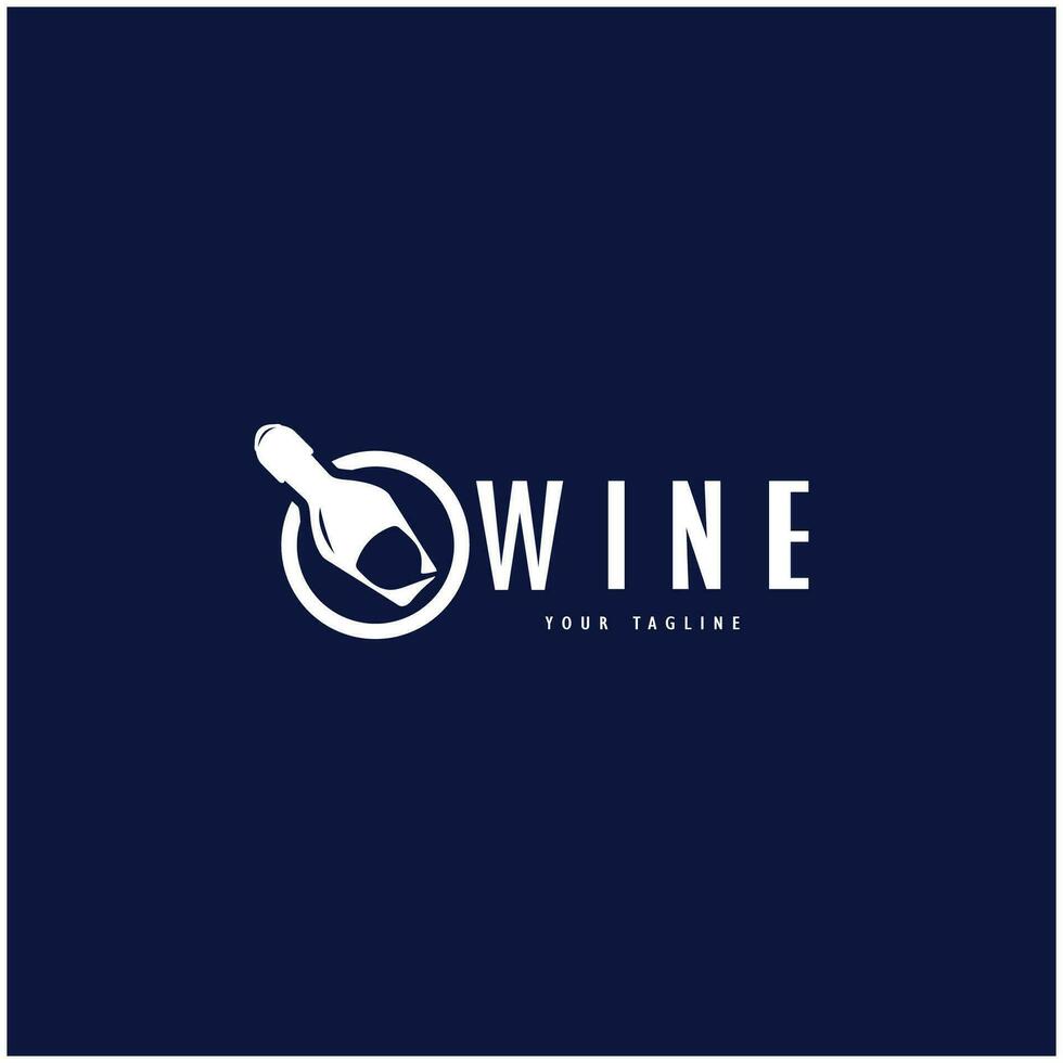 Wein Logo mit Wein Brille und Flaschen.für Nacht Clubs, Bars, Cafés und Wein Geschäfte. vektor