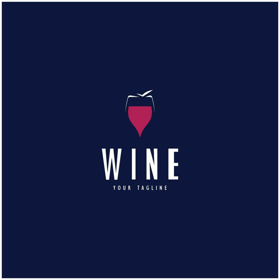 Wein Logo mit Wein Brille und Flaschen.für Nacht Clubs, Bars, Cafés und Wein Geschäfte. vektor