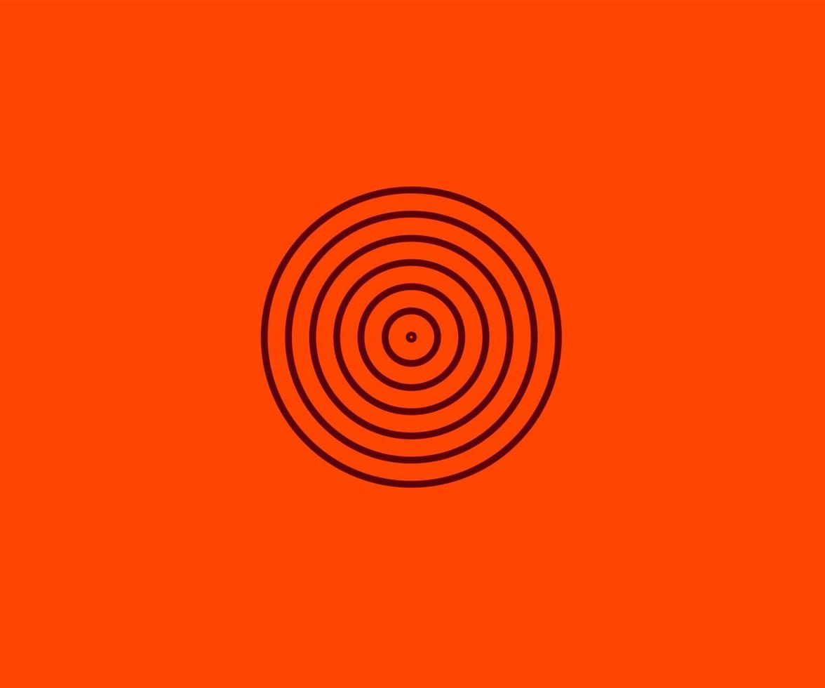 konzentrische Linienkreiselemente. üppige Lava und orange Farbe. vektor
