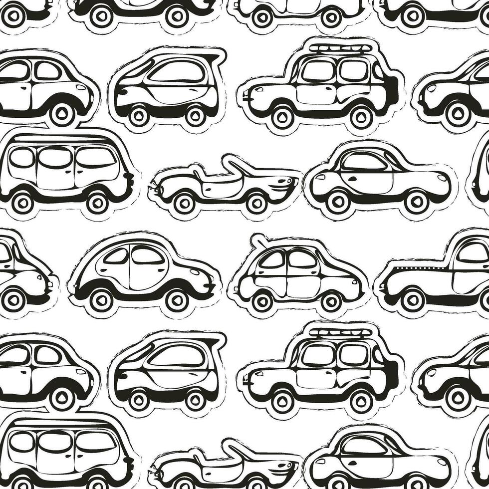 Muster nahtlos Autos einfach minimalistisch Hintergrund Kinder vektor
