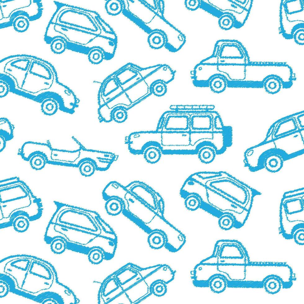Muster nahtlos Autos einfach minimalistisch Hintergrund Kinder vektor