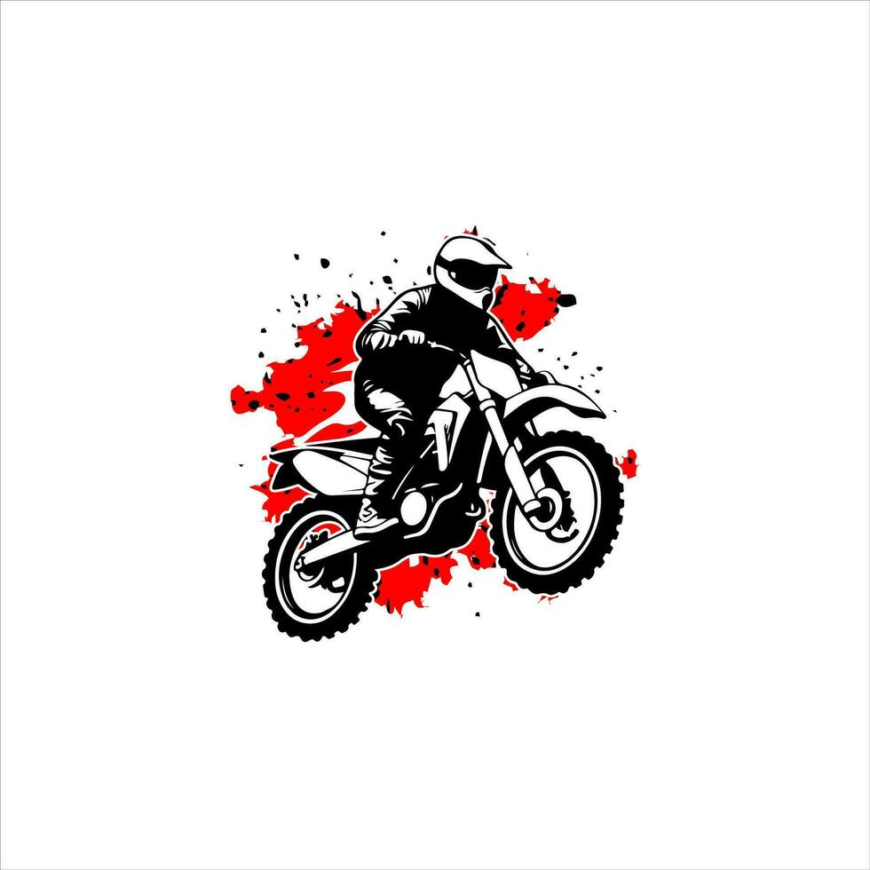Moto-Cross Fahrer Abzeichen Logo Design Vektor Illustration