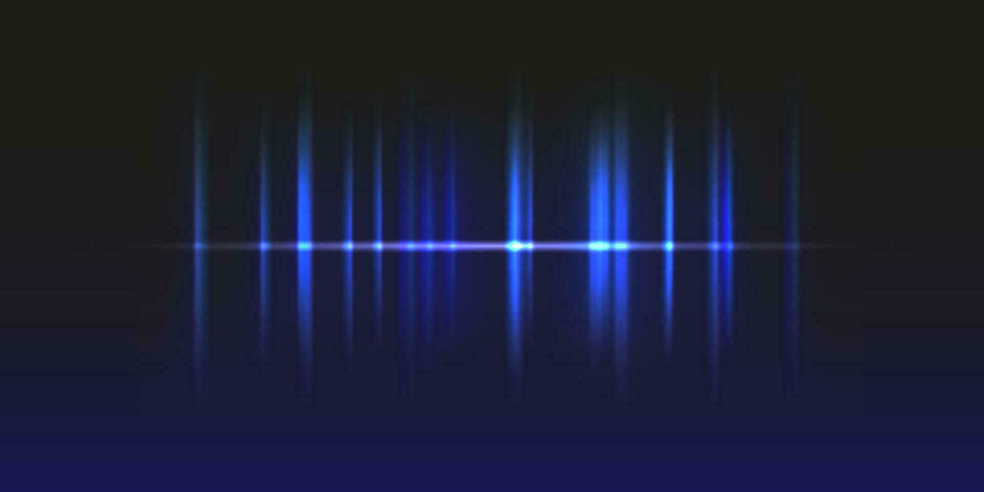 vektor abstrakt ljud Vinka. röst digital vågform. musik volym. blå neon ljud Vinka på mörk bakgrund.
