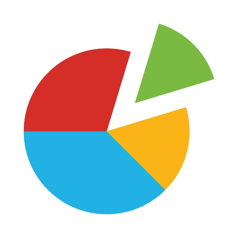 Kuchen Diagramm Vektor eben Symbol zum persönlich und kommerziell verwenden.