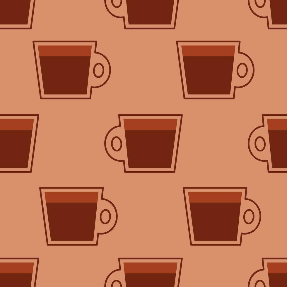 sömlös mönster med koppar av kaffe vektor