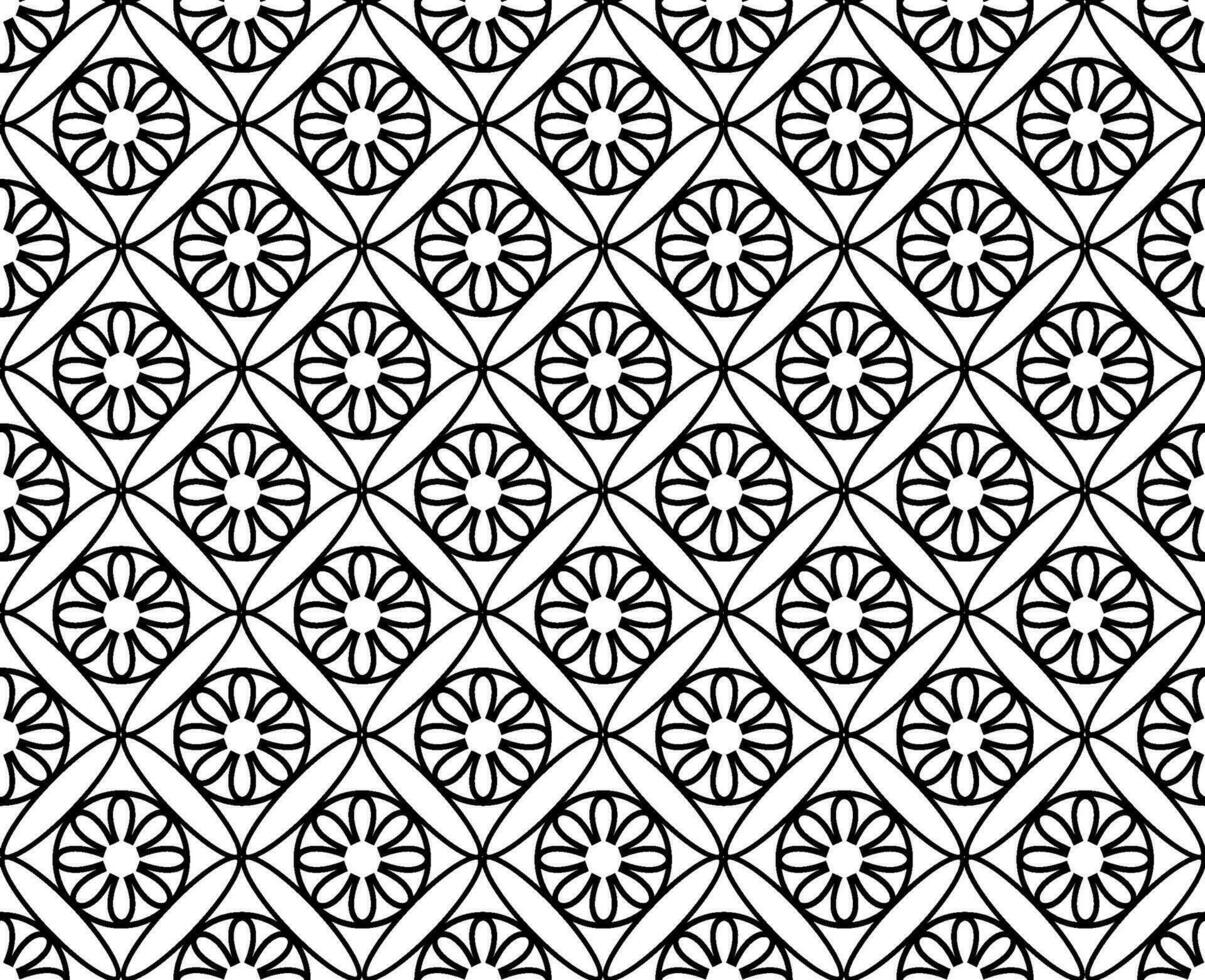 Vektor nahtlos Muster im das bilden von ein gemustert schwarz Gitter auf ein Weiß Hintergrund