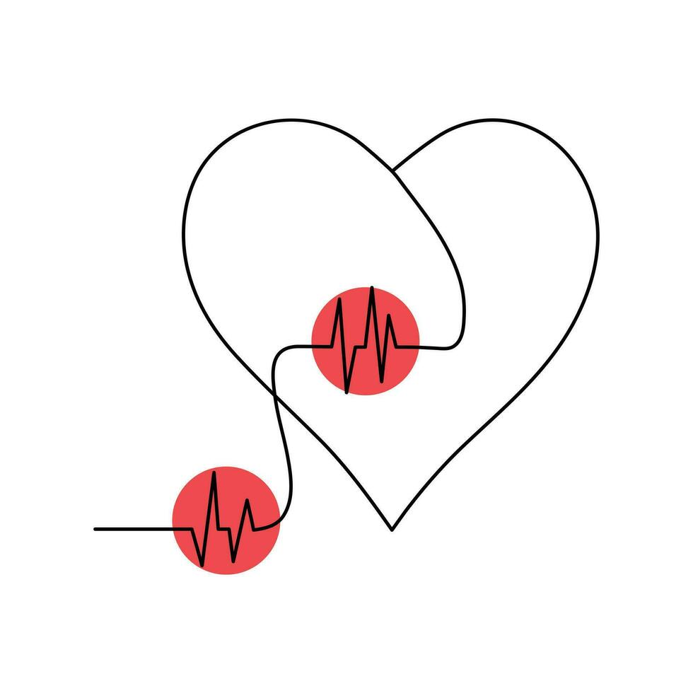 en linje kontinuerlig hjärtformad vektor illustration och kärleksform teckning översikt stil konst