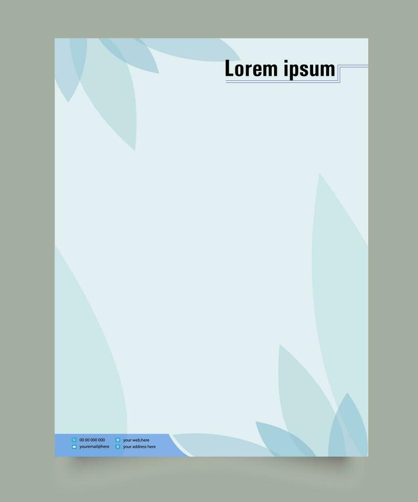 Fachmann korporativ Unternehmen Geschäft bunt Briefkopf Vorlage Design mit a4 Größe stationär Artikel modern Briefkopf. vektor