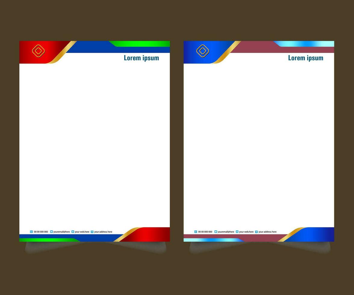 professionell företags- företag företag färgrik brev mall design med a4 storlek stationär Artikel modern brevpapper. vektor