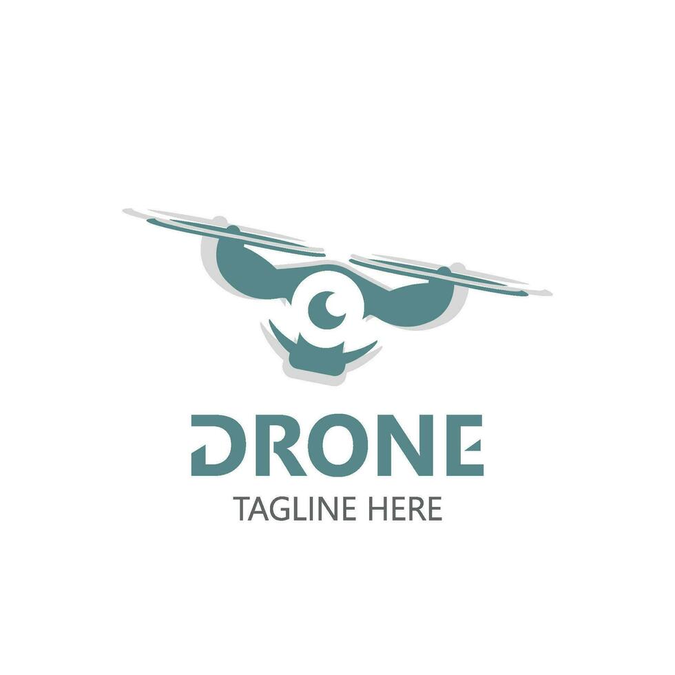 Drohne Antenne mit Kamera Vektor Vorlage Symbol. Logo Fotografie Drohne Vektor. Quadcopter eben Stil
