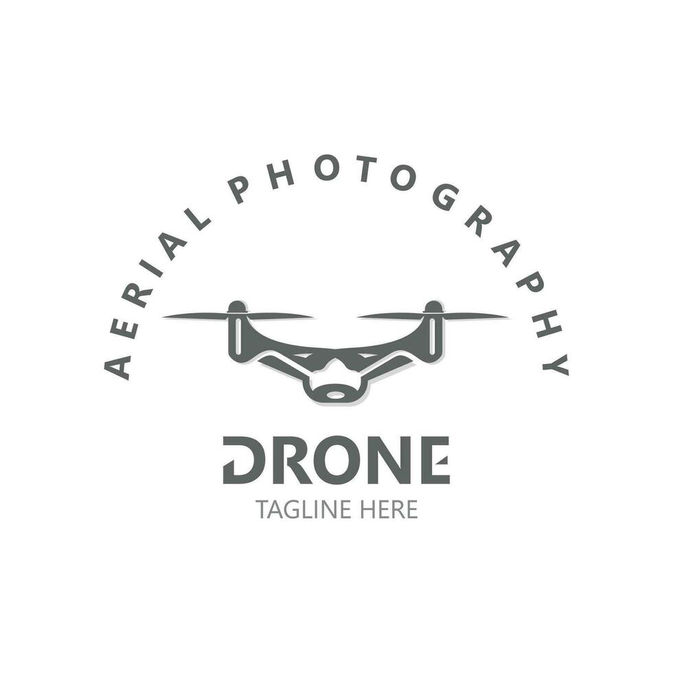 Drohne Antenne mit Kamera Vektor Vorlage Symbol. Logo Fotografie Drohne Vektor. Quadcopter eben Stil