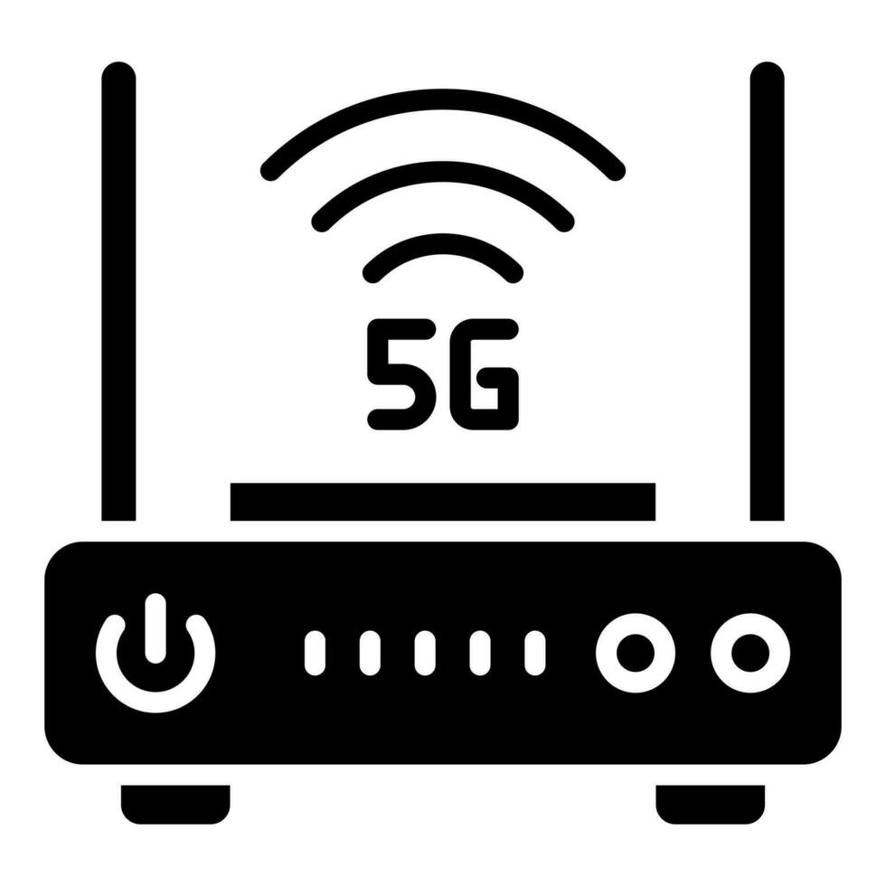 5g modem ikon linje vektor illustration