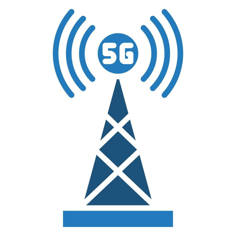 5g antenn ikon linje vektor illustration